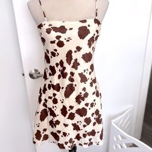NWT Thirty Thirty cow print slip dress